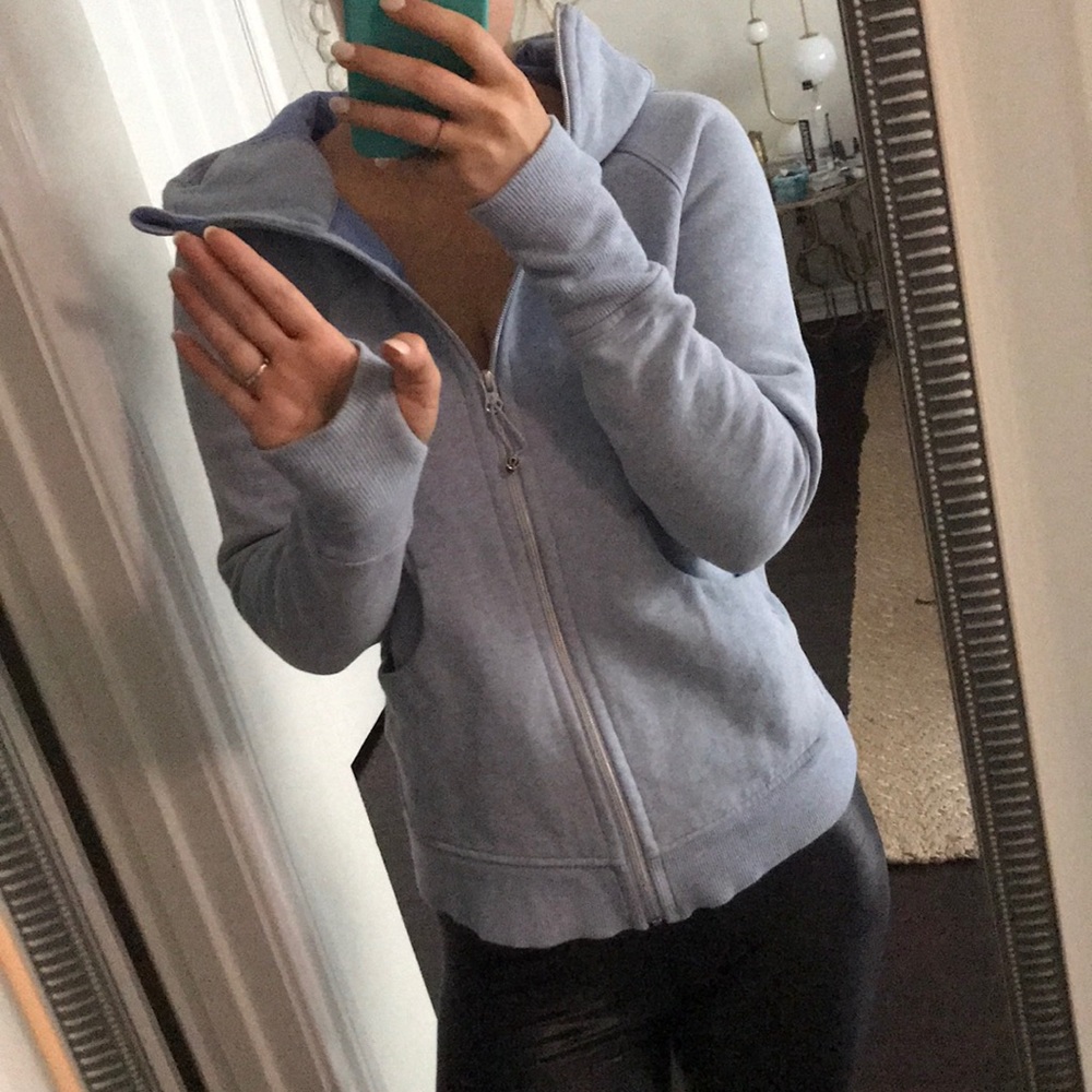 Powder Blue Lulu Lemon Zip Up Sweatshirt